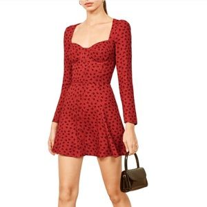 Reformation Milla Fit & Flare Minidress